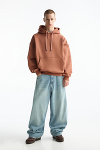 Sudadera con Capucha Extra Grande para Hombre, Color Sólido, Forro Polar, Informal, para Otoño, con Bolsillos, Corte Regular, Tejida - Product Image 6