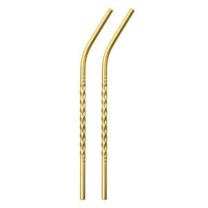 <b>Reusable</b> Copper Bent Beverage <b>Straw</b> Set Metal Drinking <b>Straws</b> for Cocktail Juice Smoothie and Restaurant Serving Use - Product Image 1