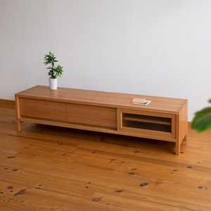 Mueble de TV para sala de estar de diseño moderno con cajones para dormitorio de Villa de madera de teca - Product Image 6