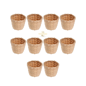 Eco Friendly Bamboo Basket Mini Natural Handmade <b>Storage</b> Basket for Gift and Wholesale Supply - Product Image 3