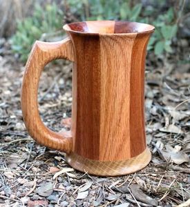 Natural Wooden Coffee Mug Solid Wood Tea Cup Classic Eco-Friendly Portable Heat Resistant <b>Drinkware</b> for Office Home Cafe Bar - Product Image 2