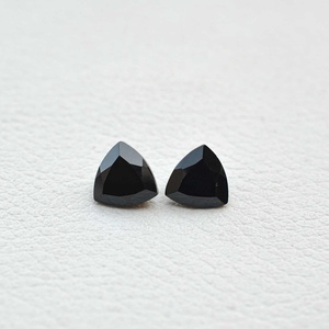 10mm Natural Black Spinel Trillion Shape Faceted Gemstone Authentic Spinel Loose Gemstones For Making Jewelry <b>Rings</b> Bracelet DIY - Product Image 1