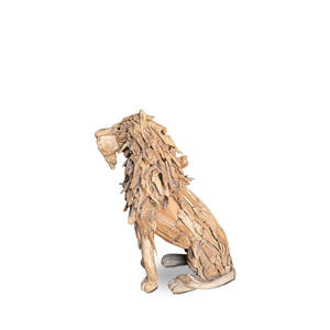 Sculpture de lion en racine de teck artisanale - Décoration animale en bois naturel pour la maison et le bureau - Product Image 1