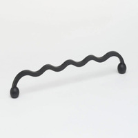 Poignée de tiroir minimaliste en laiton massif noir avec extrémités rondes, poignée de meuble durable pour porte d'armoire