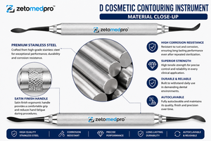 เครื่องมือคอนทัวร์ริ่งสำหรับเครื่องสำอาง Zetomed Pro D แบบสองด้าน ทำจากสแตนเลสสตีล สำหรับงานฟื้นฟูทางทันตกรรม - Product Image 2