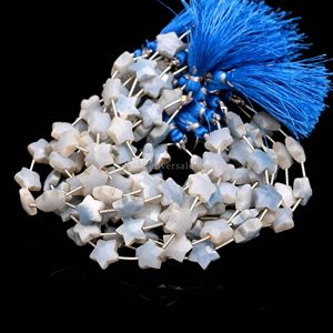 Perles d'Opale Bleue Naturelle Sculptées en Étoile 11MM 12MM, Perles de Pierres Précieuses Sculptées à la Main, Perles Étoiles en Cristal, Brins de 8 Pouces à Prix de Gros - Product Image 2