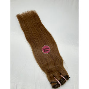 Extensions de cheveux humains Remy indiens blond miel, tissage droit, tissage à la machine, lots de couleur claire - Product Image 1