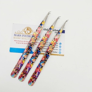 Pince à épiler en acier inoxydable de qualité supérieure pour extensions de cils, style isolation 45 degrés, pour extensions de cils - Product Image 1