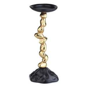 Trendy <b>Black</b> Gold Silver Aluminum Twisted <b>Candlestick</b> Holder for Home Decoration Religious Use Durable Handmade Eco-Friendly - Product Image 4