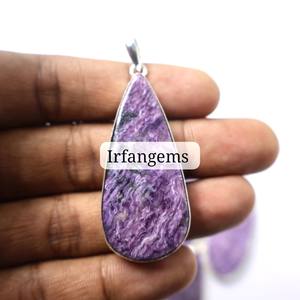 Pierre de Charoïte Violette de Haute Qualité pour Pendentif en Argent, 100% Naturelle, Formes et Tailles Variées, Pierre pour la Fabrication de Bijoux, Charoïte en Vrac - Product Image 5