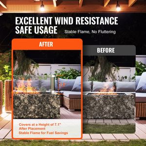 15 X 15 X <b>7</b> Inch Clear Tempered Wind Guard for Square Gas <b>Fire</b> Pit 0.31 Inch Thick Accessory Fireplace Set & Accessory - Product Image 2