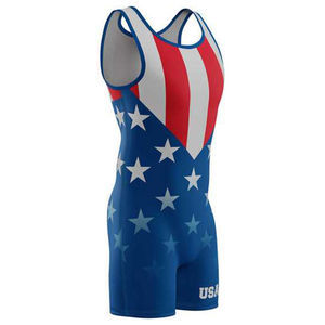 Traje de lucha libre de una pieza 100% personalizado con diseño estadounidense 2026 para levantamiento de pesas, servicio OEM - Product Image 2