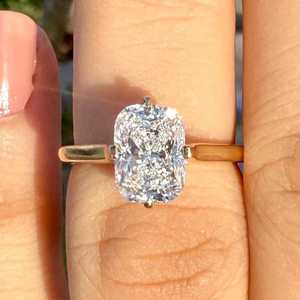 Magnífico Anillo de Diamante con Corte Cojín de 2.00CT, Cultivado en Laboratorio, Oro Sólido de 14K, Anillo de Compromiso, Joyería Fina, Regalo para Enamorados - Product Image 2