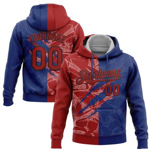 Sweat à capuche pour homme personnalisé avec nom, numéro, motif graffiti, sublimation, polyester, vêtements de sport décontractés, vêtements d'automne - Product Image 4