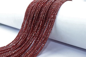 ลูกปัดโกเมนสีแดงสำหรับทำเครื่องประดับโกเมนแบบเหลี่ยมเพชรพลอย Beads3.5mm - Product Image 3
