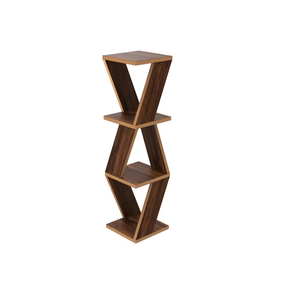 Estante de Pared Estilo Art Deco de Madera y Metal con Recubrimiento de Polvo Negro, Acabado en Madera Marrón Pulida y Toallero para Almacenamiento - Product Image 1