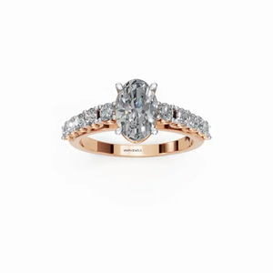 Anillo de Compromiso de Lujo con Certificado IGI, Corte Ovalado, Cultivado en Laboratorio, Chapado en Rodio, Oro de 10K, 14K, 18K, Plata 925, 935, Estilo Clásico - Product Image 2