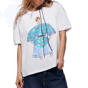 เสื้อยืดพิมพ์ลายเข้ารูปสำหรับผู้หญิงเสื้อยืดใส่สบายพิมพ์ลายกำหนดเองได้อย่างนุ่มนวล - Product Image 1