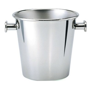 Seau à glace en acier inoxydable poli avec poignées en T modernes - Refroidisseur à vin et champagne finition miroir - Articles de bar professionnels - Product Image 3