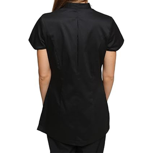 Custom Logo Women's Wrap Front <b>Tunic</b> Top Stand Collar Three Button Spa Salon Beauty Uniform Wholesale Therapist Massage Uniform - Product Image 3