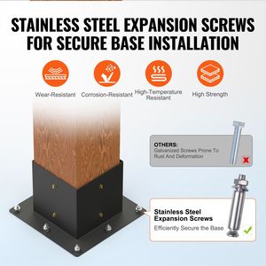 Kit de 8 soportes de esquina de 3 vías de alta resistencia para pérgola de 6FT x 6FT, base de poste para trabajos en madera DIY, fácil montaje de toldo, gazebo, pérgola - Product Image 4