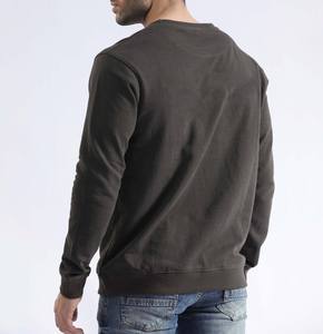 Sweat-shirts à col rond 100% coton 300GSM pour hommes, épaules tombantes, sweat-shirt lourd pour l'hiver avec logo brodé - Product Image 6