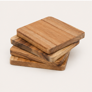 Handcrafted Square Wooden <b>Coasters</b> Set Premium Natural Walnut Wood <b>Drink</b> <b>Coaster</b> Eco-Friendly Heat-Resistant Table Pads On Sale - Product Image 3