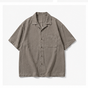 เสื้อเชิ้ตทำงานแขนสั้นทรงโอเวอร์ไซส์คุณภาพสูงสำหรับผู้ชาย - Product Image 4