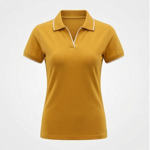 Polo pour femme personnalisé en gros, motif uni, style décontracté, broderie, impression de logo, méthode de tricotage, qualité supérieure - Product Image 1