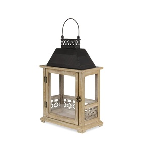 Farol de madera de diseño exclusivo y moderno, hecho a mano, artículo decorativo para decoración del hogar de estilo rústico y festividades. - Product Image 1