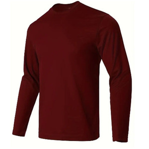 T-shirt à manches longues en tricot pour homme, col rond, avec impression de logo personnalisé sur le devant, 100% polyester, respirant et à séchage rapide - Product Image 2