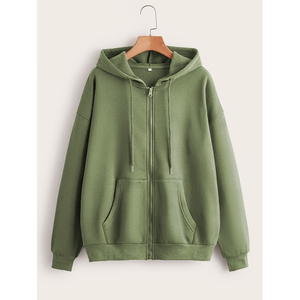Sudadera con Capucha Extra Grande para Hombre, Cierre de Cremallera, Color Sólido, Felpa, Informal, para Otoño, Corte Regular, Tejida, Azul Claro - Product Image 5