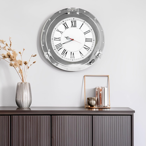 Miroir de hublot rond en aluminium, style nautique, miroir décoratif pour salle de bain, chambre, salon, maison - Product Image 4