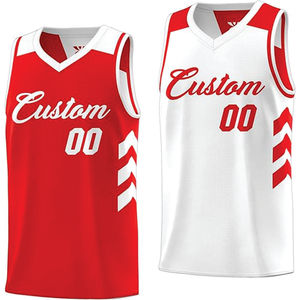 Nouveau design léger, maillot de basket imprimé à col en V réversible, tissu 100% polyester, personnalisable, séchage rapide, unisexe - Product Image 4