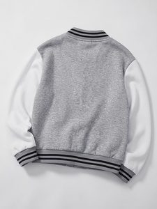 Hot Selling Custom <b>Men's</b> Winter Varsity <b>Jackets</b> <b>White</b> Sleeves Front Logo Custom Colors & Logo 100% Cotton-Wool Casual Outerwear - Product Image 2
