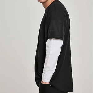 เสื้อยืดผ้าฝ้ายสองชั้นระบายอากาศดี ดีไซน์ทันสมัยสำหรับผู้ชาย ทรงหลวมใส่สบาย เหมาะสำหรับใส่ทุกวัน - Product Image 4