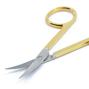 Nuevas tijeras para cutículas de acero inoxidable doradas con mango medio, curvadas, de borde afilado, duraderas, herramienta de manicura hecha en Pakistán - Product Image 2