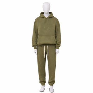 ชุดออกกำลังกายฤดูหนาวแบบสองชิ้น เสื้อฮู้ดผ้าฝ้ายฟลีซแบบเต็มตัวและกางเกงจ็อกเกอร์ ชุดวอร์มสำหรับผู้หญิง กันน้ำ ระบายอากาศได้ดี - Product Image 4