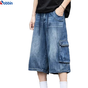 กางเกงยีนส์ขาสั้นทรงหลวมเอวกลางสไตล์ฮิปฮอปสตรีทแวร์วินเทจฟอกสีมีกระเป๋าหลายช่องสำหรับผู้ชายและผู้หญิงแฟชั่นฤดูร้อนแบรนด์ดัง - Product Image 6