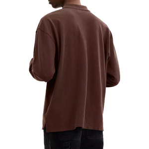 เสื้อสเวตเตอร์ผู้ชายผ้าฝ้าย 100% แบบสั่งทำพิเศษ ทรงหลวม สไตล์ลำลอง เสื้อโปโลผู้ชาย ยูนิเซ็กซ์ - Product Image 4