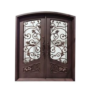 Royal Luxury Rust-resistant Wrought Iron Security Main Gate Intricate Pattern Powder-Coated Finish Easy Assembly Modern Design - Product Image 1