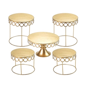 Wholesale Elegant Gold <b>Cake</b> Stand Set Metal Round Dessert Pedestal Tray 3-Tier Cupcake Tower Holder for Wedding Party <b>Supplies</b> - Product Image 6