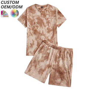 <b>Mens</b> Solid Casual Streetwear Knitted T-Shirt <b>Shorts</b> Set Summer Lightweight Breathable <b>Silk</b> Screen Printed Custom Logo OEM ODM - Product Image 6