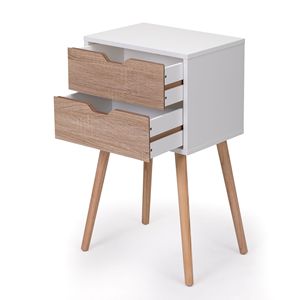 Solid Wood Nightstand with 2 Drawers Bedside <b>Tables</b> for Bedroom <b>Storage</b> End & <b>Side</b> <b>Table</b> Furniture - Product Image 4