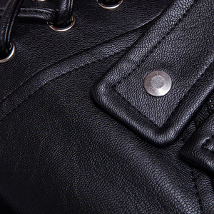 Pakistani Wholesale High Quality Canvas <b>Stand</b> Collar Men's Casual Leather Jacket Front Logo Waterproof OEM Service - Product Image 5