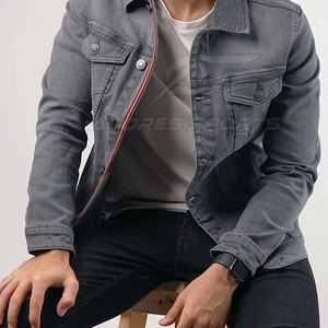 Men Winter Jeans <b>Jacket</b> Front Logo Trendy Casual Streetwear Washed Long Sleeve <b>Lightweight</b> Breathable Quick Dry Eco-Friendly - Product Image 3
