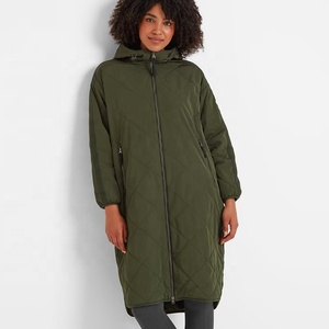 Abrigo de invierno acolchado informal con cremallera para mujer, estilo vintage, con capucha y cuello alto, 95% plumón, holgado, OEM - Product Image 2