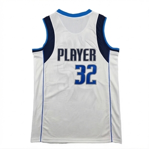 Maillot de basketball unisexe personnalisé style professionnel, imprimé par transfert thermique, en maille respirante, col en V, débardeur d'équipe avec logo frontal, 100 % polyester - Product Image 1