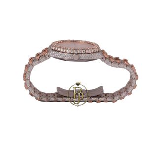 นาฬิกาข้อมือควอตซ์สแตนเลสสตีลทรงสี่เหลี่ยมสำหรับผู้ชายแบรนด์ Briva รุ่น Luxury ประดับเพชรแบบ Iced Dual Time สีดำ หน้าปัดแสดงวันที่ ตัดแบบ Baguette พรีเมียม หรูหรา ระดับ 10 - Product Image 4