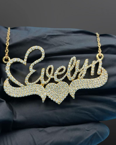 Colgante Personalizado con Cualquier Nombre o Letra, Acabado en Oro Amarillo, Plata 925, Estilo Hip Hop, Colgante Iced Out, Colgante Rapper Bling, Regalo de Cumpleaños para Ella - Product Image 1